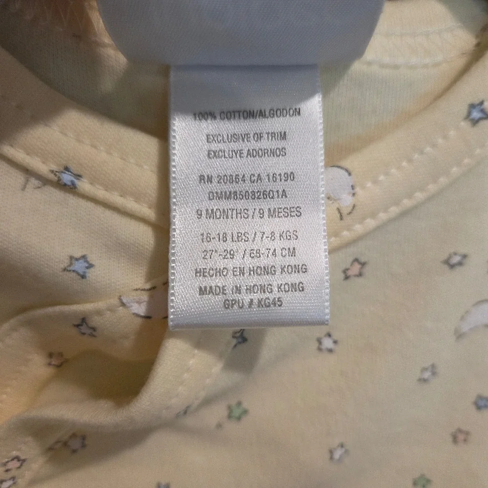 Vintage Juniper by Little Me Baby Sleeper Yellow Lamb Moon Star Y2K 9M NWT